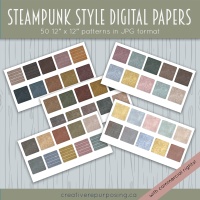 Steampunk Style Digital Papers