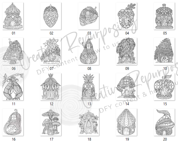 20 zenstyle fall fairy house coloring pages preview wm copy